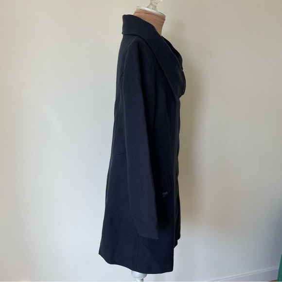 Anthropologie Twinkle by Wenlan 100% Wool Blue Stand Collar Over Coat EUC Size 2 - Picture 5 of 10